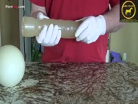 Beastie gal molding an animal dick sex toy